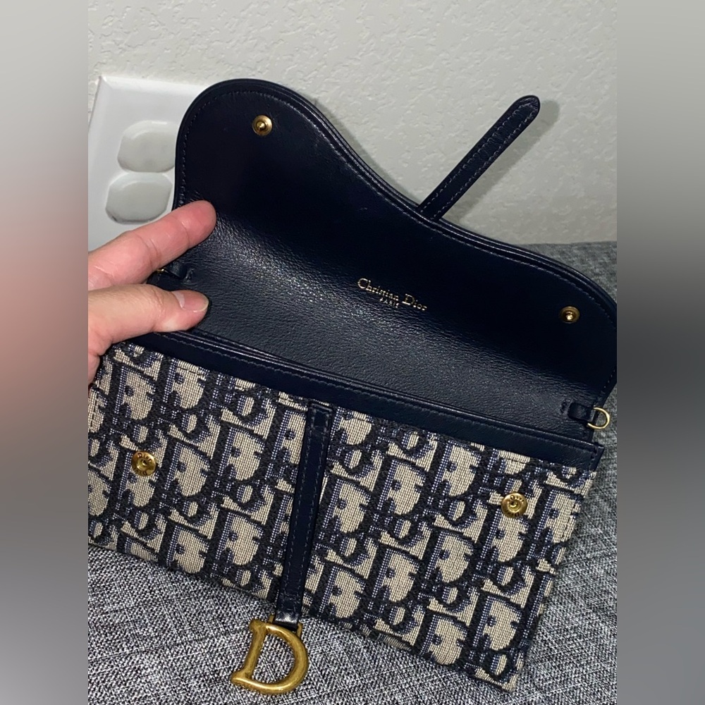 Dior Oblique Saddle Crossbody Bag/Wallet on Chain - Picture 7 of 15
